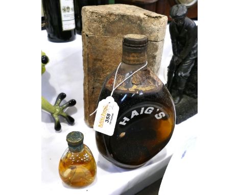 Vintage bottle of Haigs Scotch Whisky (possibly Dimple) in card box and smaller Dimple Whisky