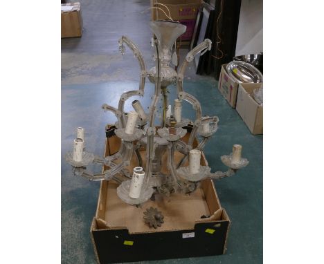 Antique glass and metal chandelier