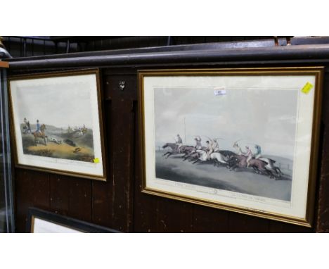 Pair of vintage style horse racing prints by Samuel Howett