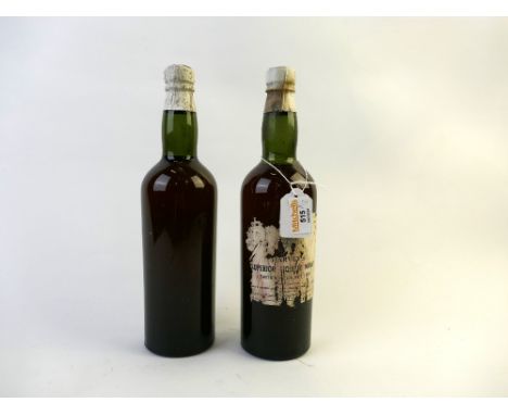 Two vintage bottles of Harveys Superior Liqueur Whisky, Smith Glenlivet 1924, one bottle with partial label, the other withou