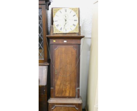 Partial longcase clock housing and movement with painted face