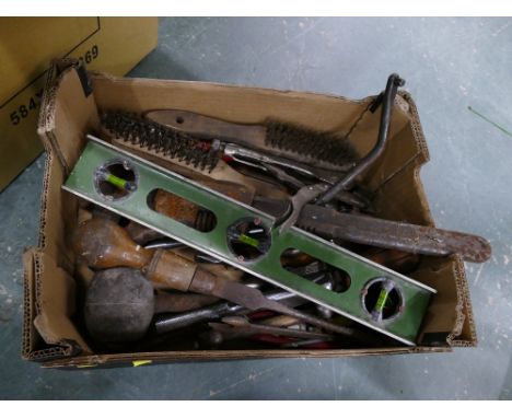 Box of vintage hand tools