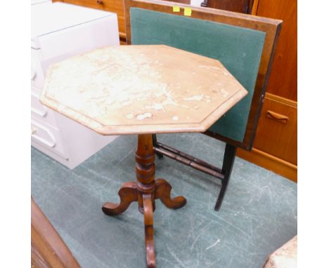 Octagonal tripod table and folding card table
