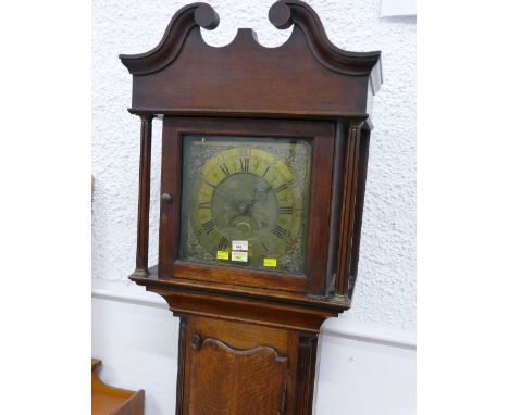 John Roberts longcase clock with brass dial and date aperture and 30 hour movement