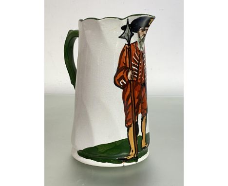 A Wemyss pottery "Town Beadle of Perth" jug, early 20th century, painted with an image of the Beadle against a white ground, 