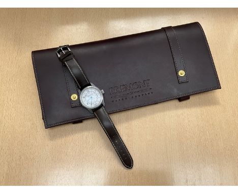 A gentleman's stainless steel Bremont automatic chronometer wrist watch, 2009 warranty with accompany box and leather pouch 