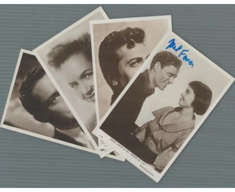 Film Picturegoer collection 4, signed vintage black and white photos includes Mel Ferrer, Richard Todd, Debbie Reynolds and T