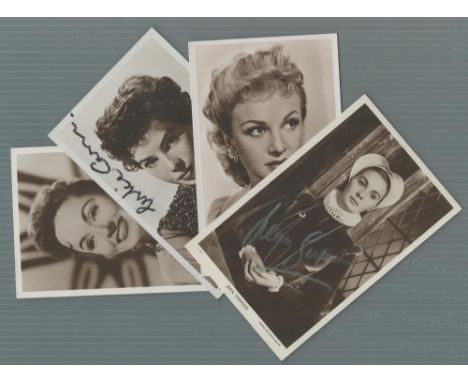 Film Picturegoer collection 4, signed vintage black and white photos includes Leslie Caron, Moira Lister, Jean Simmons and An