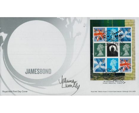 James Bond first day stamp cover signed by Joanna Lumley. Good condition. All autographs come with a Certificate of Authentic