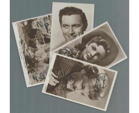 Film Picturegoer collection 4, signed vintage black and white photos includes John McCallum, Petula Clark, Joan Leslie and Do