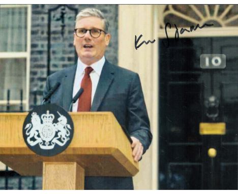 SIR KEIR STARMER Hand signed 10" x 8" photograph of the British Prime Minister together with another signed portrait of Simon