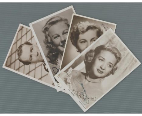 Film Picturegoer collection 4, signed vintage black and white photos includes John Mills, June Allyson, Joan Fontaine and Jan