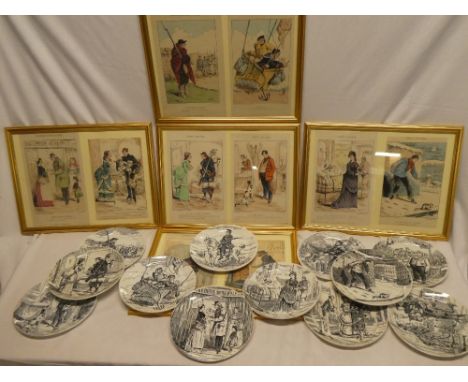 A set of twelve 19th century circular plates depicting scenes from the Seige of Paris, marked "Creil et Montereau" together w