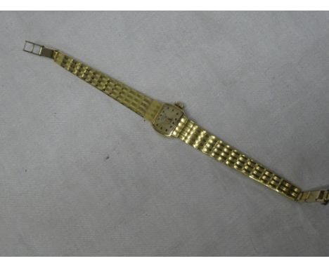 A ladies gold plated wristwatch by Rotary, cased