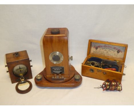 An unusual mahogany galvanometer by H Tinsley &amp; Co Limited; small mahogany galvanometer by Dorman &amp; Smith of Manchest