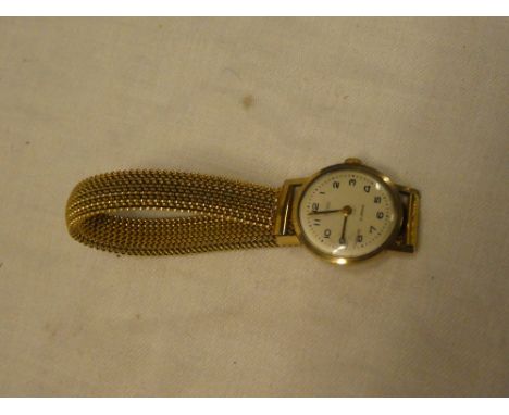 A ladies 9ct gold wristwatch by Rotary with expanding strap