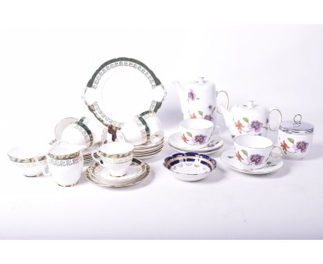 A Royal Worcester coddled egg pot and a Royal Stafford six piece tea service, Royal Worcester Astley two piece tea service 