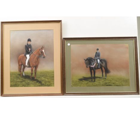 R Ainsworth "Study of a Horse and Rider", charcoal
And a companion by the same artist 