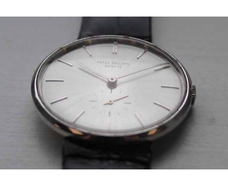 FINE GENTLEMAN'S 1960s EIGHTEEN CARAT WHITE GOLD PATEK PHILIPPE GENEVA WRISTWATCH
1967, signed eighteen jewels calibre 23-300