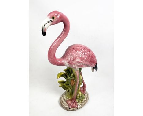 CERAMIC FLAMINGO, made in Italy, 84cm H. 