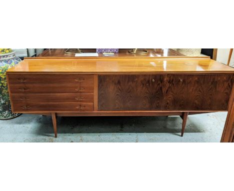 SIDEBOARD, 230cm W x 51cm D x 79cm H, vintage. 