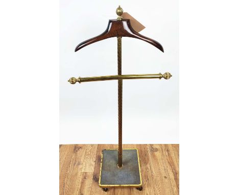 VALET STAND, vintage 20th century on castors, 113cm H. 