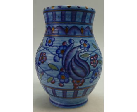 Charlotte Rhead Crown Ducal vase decorated in the Tulip design, height 26cm