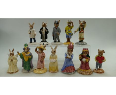 A collection of Bunnykins figures to include 60th Anniversary, Morris Dance DB204, Sweetheart DB130, Fortune Teller DB218, To