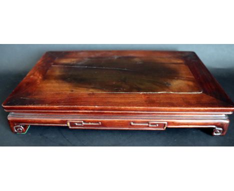 18th/19th CENTURY CHINESE Fine Quality Hardwood Stand with decorative plinth,Supported By Ming Shape Feet, paper stamp to und