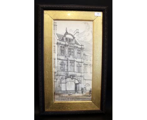 William Curtis Green RA 1875 - 1960. Original Pen & Ink Drawing Of A Shop Front Building For Thomas Hesketh Esq. Business Pre