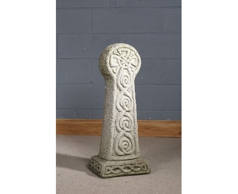 Reconstituted stone Celtic cross, 82cm high