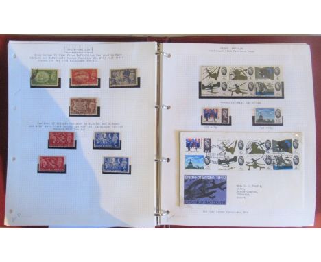 A collection of GB stamps from 1902-1970, mint, used, definitives, commemoratives and first day covers, in one album.