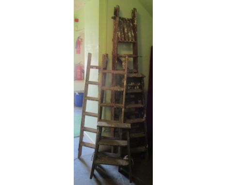 A quantity of miscellaneous step ladders.