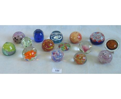 A Caithness 'Marguerite 474' paperweight, together with various and similar paperweights. 