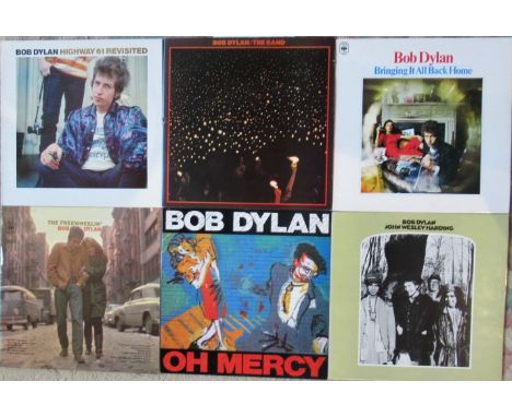 A collection of fourteen vinyl LP's relating to Bob Dylan, to include: 'Highway 61 Revisited', 'John Wesley Harding', 'Nashvi