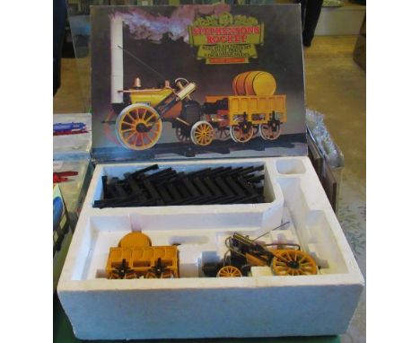 A Hornby Railways Stream Train 3.5 inch gauge model of Stephenson's Rocket, together with 25 feet of track in original box.