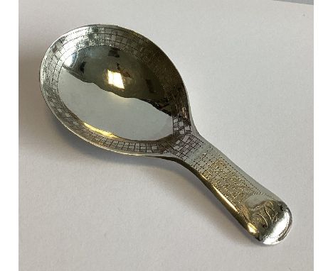 A good Georgian silver caddy spoon with bright-cut decoration. Birmingham 1808. By Samuel Pemberton. Approx. 10 grams.