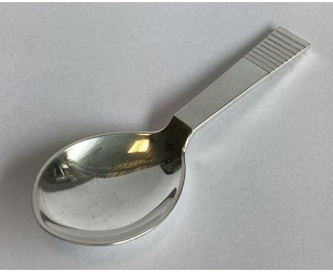 GEORG JENSEN: A good heavy silver caddy spoon of stylised form. Marked verso. Approx. 33 grams.