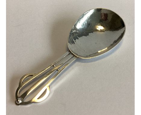 A good stylised silver caddy spoon of tapering form. Birmingham 1951. By PS. Approx. 14 grams.