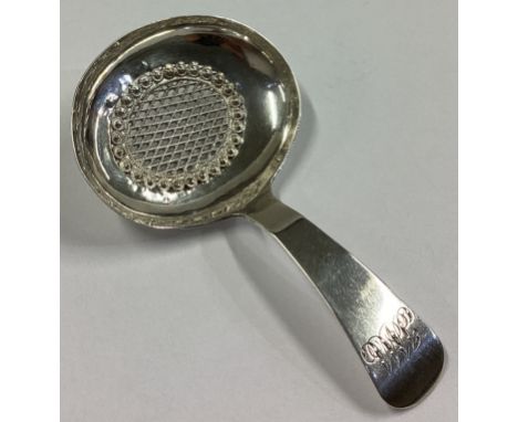 An attractive Georgian silver OE pattern caddy spoon with filigree decoration. Birmingham 1808. By IT. Approx. 9 grams.