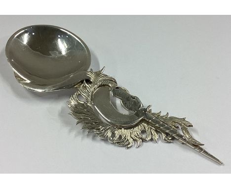 A good quality cast silver caddy spoon in the form of a unicorn. London 2001. By AB. Approx. 27 grams.