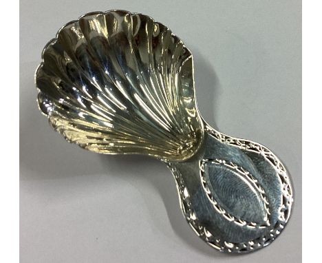A good Georgian silver caddy spoon with bright-cut decoration. London 1823. By WB. Approx. 10 grams.
