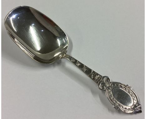 A good Victorian silver caddy spoon with bright-cut decoration. Birmingham 1866. By George Unite. Approx. 12 grams.