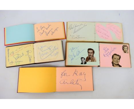 Five autograph books, first half of 20th century and later with one complied by bookseller, writer and broadcaster Frederick 