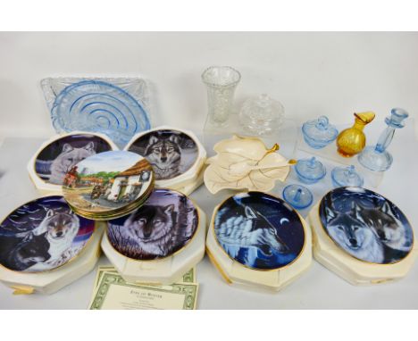 Mixed ceramics and glassware to include Carlton Ware, collector plates and other. [W]