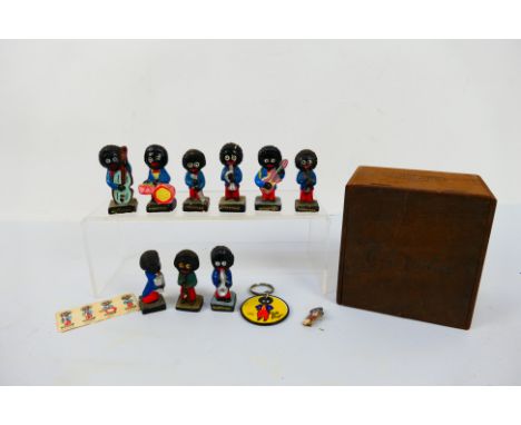 Robertsons - Lot to include musician advertising figures, footballer pin badge and keyring. [W]These items are listed on the 