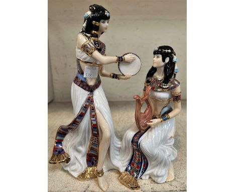 A Royal Worcester limited edition figure:&nbsp; Music of the Nile, 497/4950, with box and certificate 