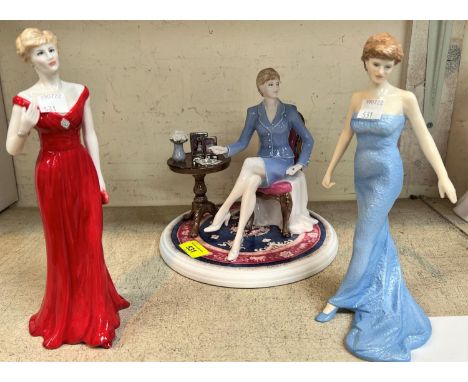 A&nbsp;Coalport limited edition figure:&nbsp; Diana at Home, 143/2450; a Royal Doulton limited edition figure:&nbsp; Diana Pr