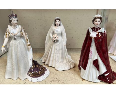 Royal Worcester figure:&nbsp; Her Majesty QEII &amp; HRH Duke of Edinburgh Diamond Wedding Anniversary 1947-2007, with box; a