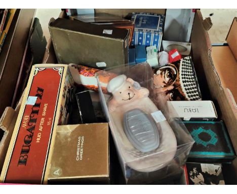 A collection of vintage soaps/vanity products in original boxes:&nbsp; Abba soap; Bugatti 27 aftershave; etc.; (sold as colle